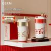 elegant black gold 650ml dual-drink straw insulated bottle