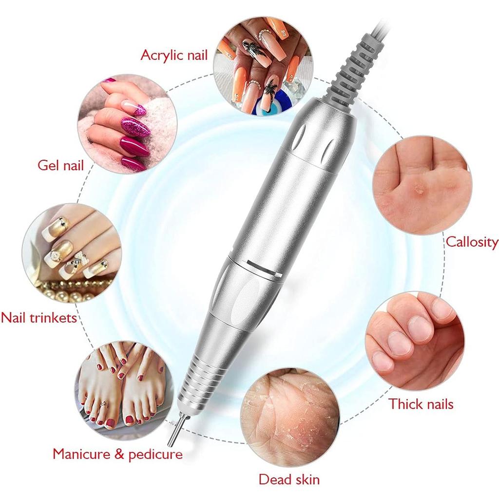 Electric Nail Drill Pen, Handle Handpiece Replacement for Manicure Pedicure Machine, Electric Handpiece Professional E File Nail Art Tool, Polish