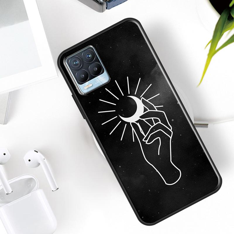 Hand Holding Moon Finger Heart Case For Realme 15 11 12 13 14 Pro Plus C53 C55 C51 C25 C63 C61 C65 C67 C71 C75 GT6 GT7 Pro