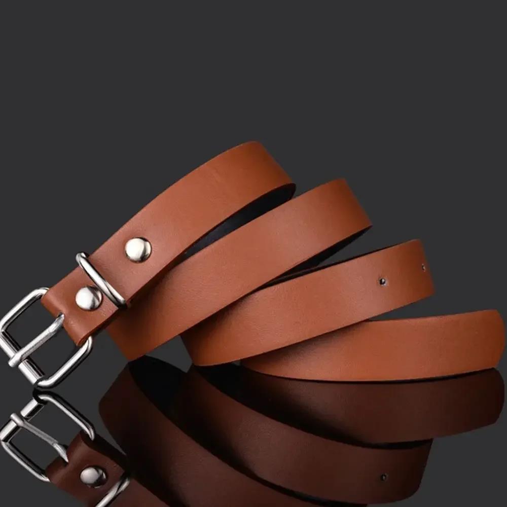 1PC Children PU Leather Belt - Adjustable Waist Strap With Metal Buckle For Jeans Pants And Dresses
