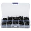 360Pcs Black Round Doll Eyes Multi Sizes Convenient Resin Flat Back Durable Sturdy Toy Eyes