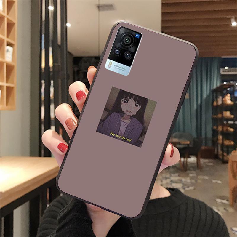 Чехол для телефона «Грустный японский аниме» для VIVO V21E V21 V23 V23E V2109 Y53S Y33S Y55 Y76 Y31 Y21 Y72 Y01 Y21S Y11S