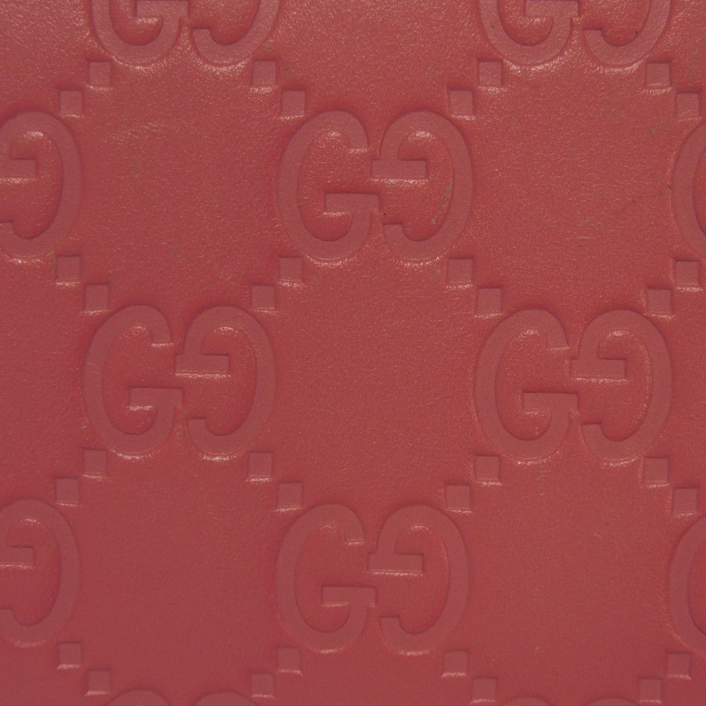 Used Guccissima Coin Purse 9539 255452 7943 Double G Embossed Card Case Zip Around GG Shima Pink Unisex from Japan