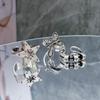 Dark Vintage Vintage Star Cross Open Ring Hip Hop Punk Niche Design Stacked Personality Ring Woman
