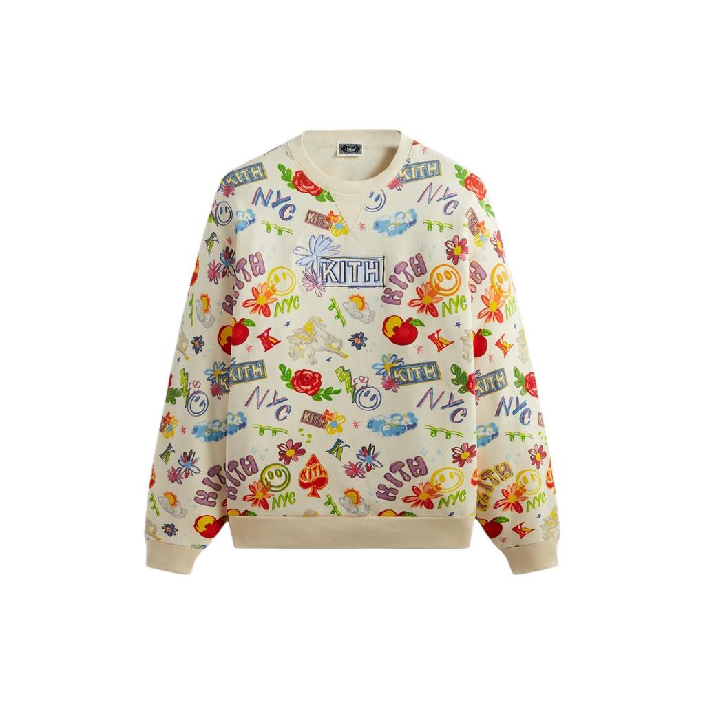 Kith Sketchbook Nelson Crewneck Sandrift Men Tops Cream KHM031981-104