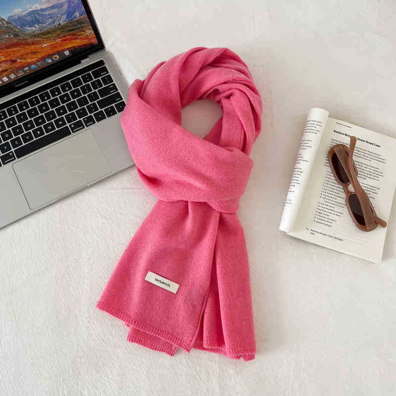 Шарф из 100% шерсти премиум-класса, пригодный для машинной стирки, женский, утолщенный, теплый, для шеи