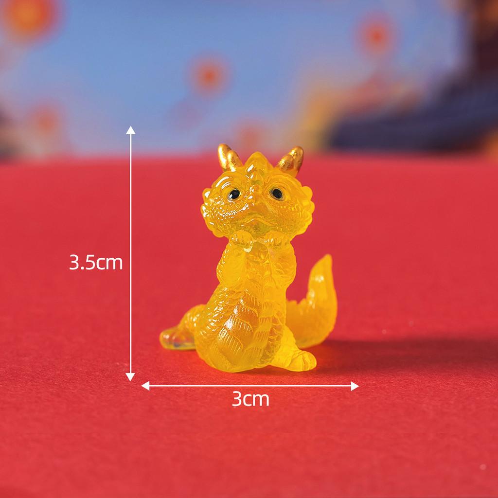 Cute Semi-transparent Lucky Dragon Resin Figurine Desk Ornament Blind Box Accessory
