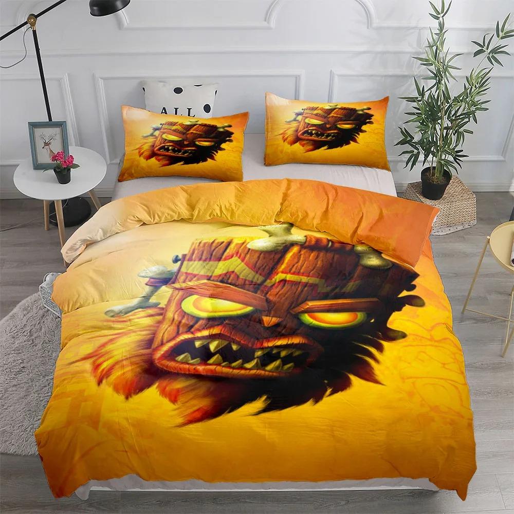 Crash Bandicoot Game Bedding Sets Exquisite Bed Supplies Set Duvet Cover Bed Comforter Set Bedding Set Luxury Birthday Gift
