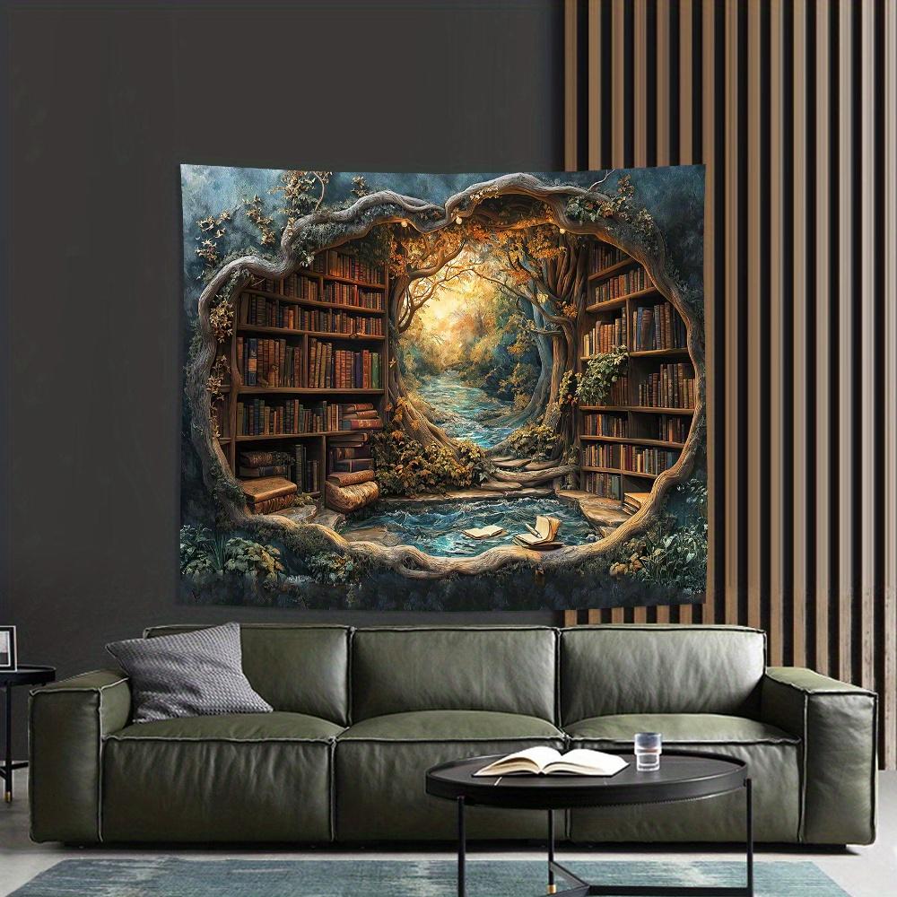 3D Магический Лес Настенные Ковры-Гобелены для Книжной Полки - Великолепные Настенные Гобелены для Гостиной, Офиса и Домашнего Декора