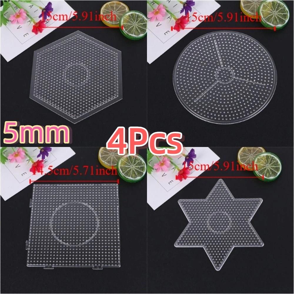 4Pcs Heat Resistant Fuse Beads Pegboards DIY Hama Beads Pegboards Educational Toys