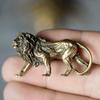 Brass Lion Statue Collectible Gift Tea Pet Collection Hand Craved Miniature Ornament Animal