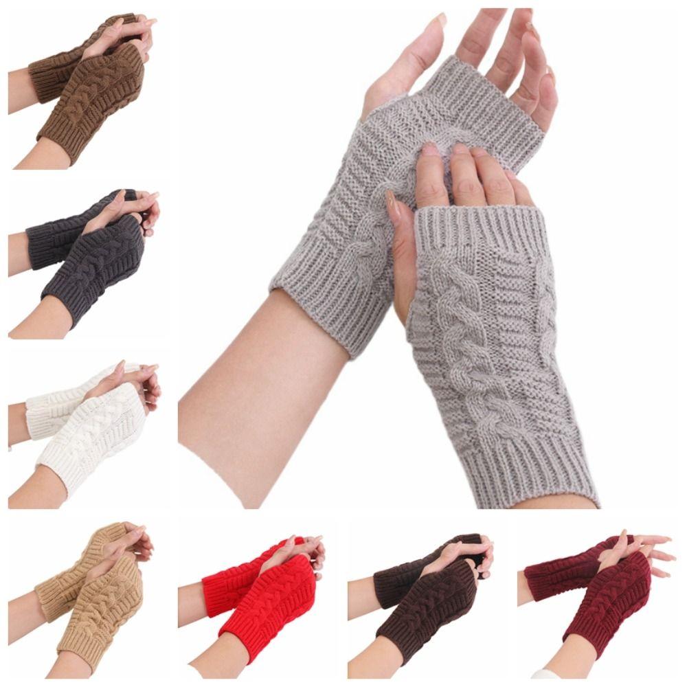 Fingerless Knitted Gloves  Wool Gloves Fashion Half Finger Gloves  Female/Girls