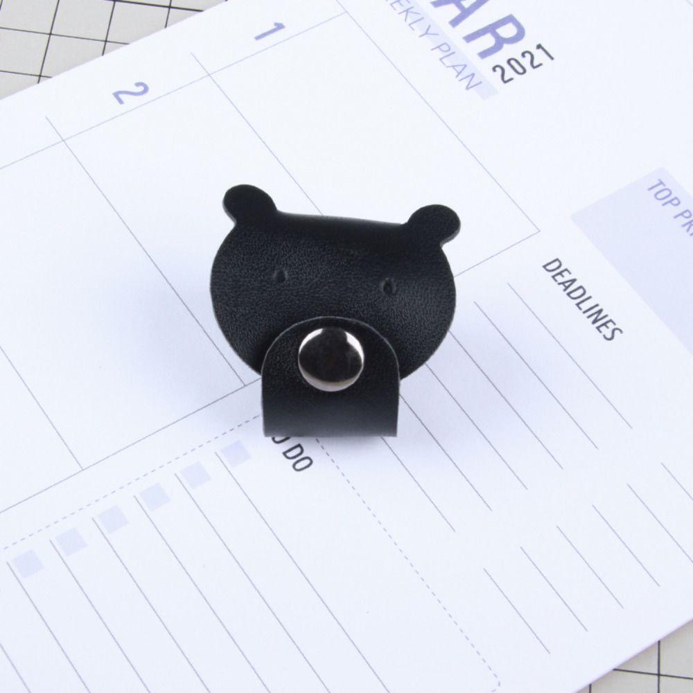 Earphone Cord Organizer Cute Animal Leather Cable Winder Anti Loss Cable Protector Clip Cartoon Bear/cattle