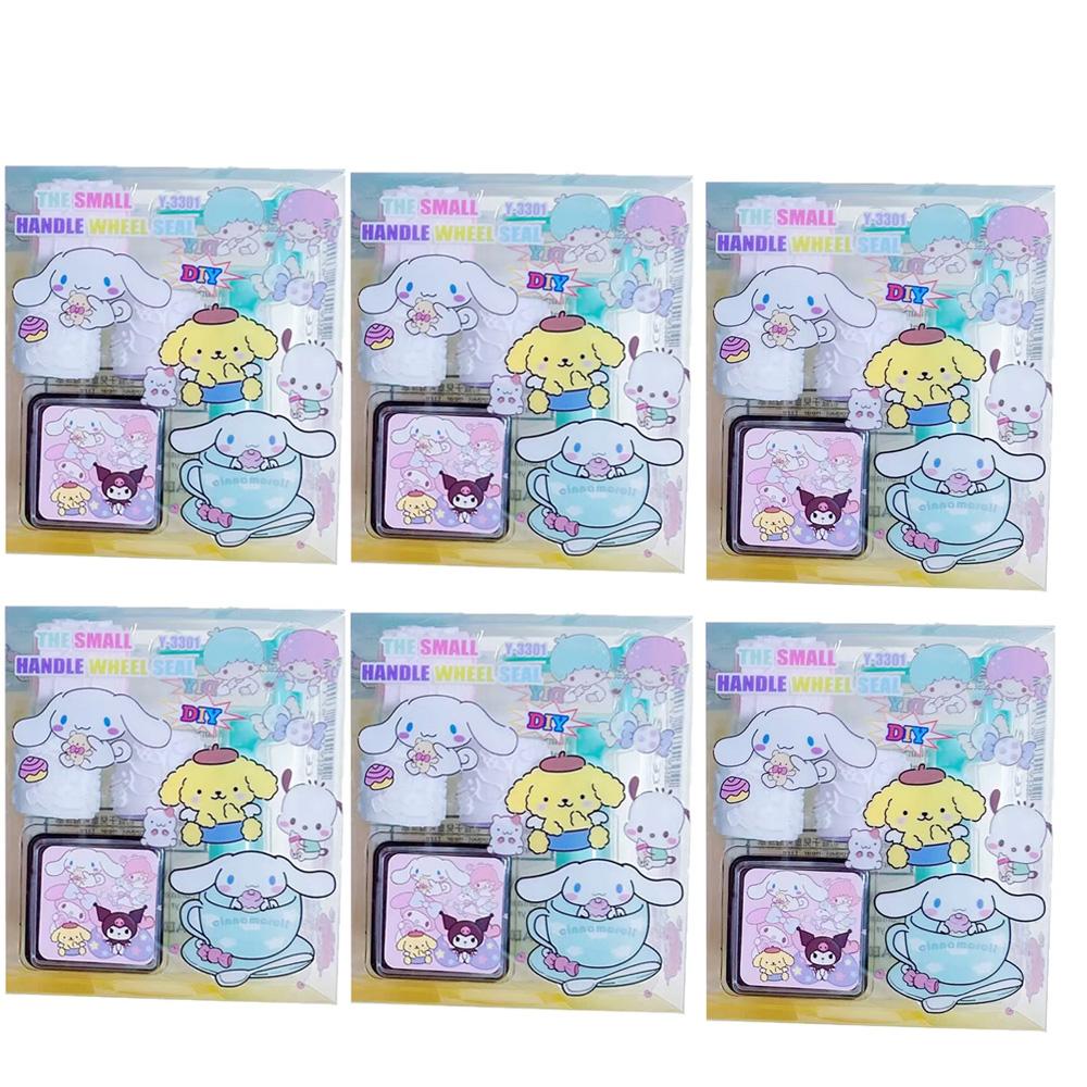 2026 Горячая Распродажа Набор Роликовых Штампов Sanrio для Творчества, 3 Стиля в Ассортименте, Образовательная Ручная Игрушка для Детей, Декор для Дневника, Канцелярские Товары для Школьников