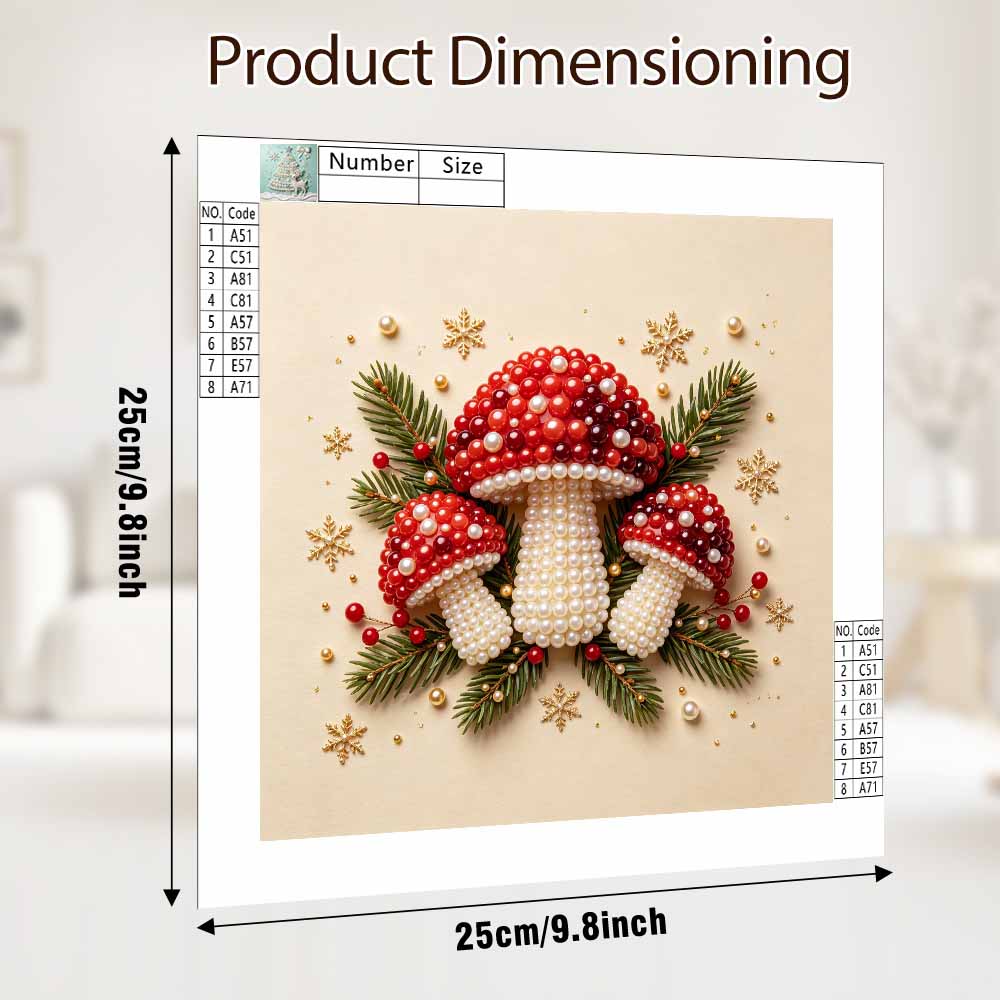 Рождественский набор для рисования жемчугом DIY гриб сосновые иголки снежинки декор для дома painting