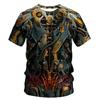 Summer Round Neck 3D Mechanic Printed Top Fashionable Casual Short Sleeved Men's T-shirts