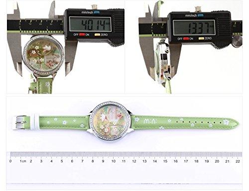 Женские наручные часы для девушки зеленые кварцевые аналогово-цифровые overseas модель W291 трехмерная ручная работа из полимерной глины летающая птица.