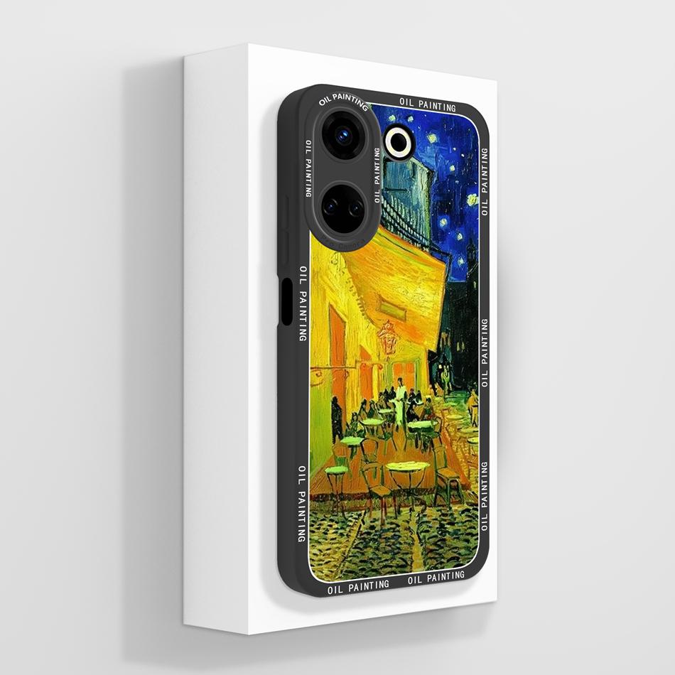 Чехлы для телефона Tecno Camon 20 Художественный стиль Полная защита Мягкая задняя крышка из жидкого силикона Для Tecno Camon20 4G Funda Coque
