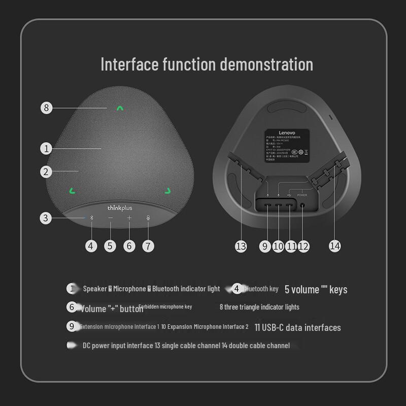 Lenovo MK-MC500 Conference Speakerphone System with 3 Pickup Mics (CN version)