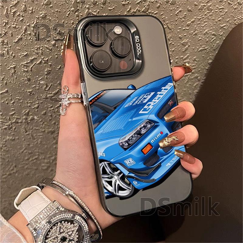 Мягкий чехол для iPhone с мультяшным автомобилем для 11/12/13/14/15/16 Pro и 11/12/13/14/15/16 Plus с лазерным дизайном