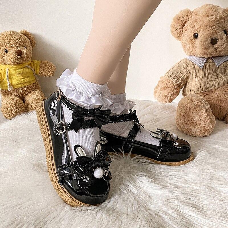 Rimocy Sweet Lovely Bow Mary Janes Женские туфли на плоской подошве с ремешком на щиколотке и бантом в стиле Лолита Туфли для женщин Модная молодежная студенческая обувь