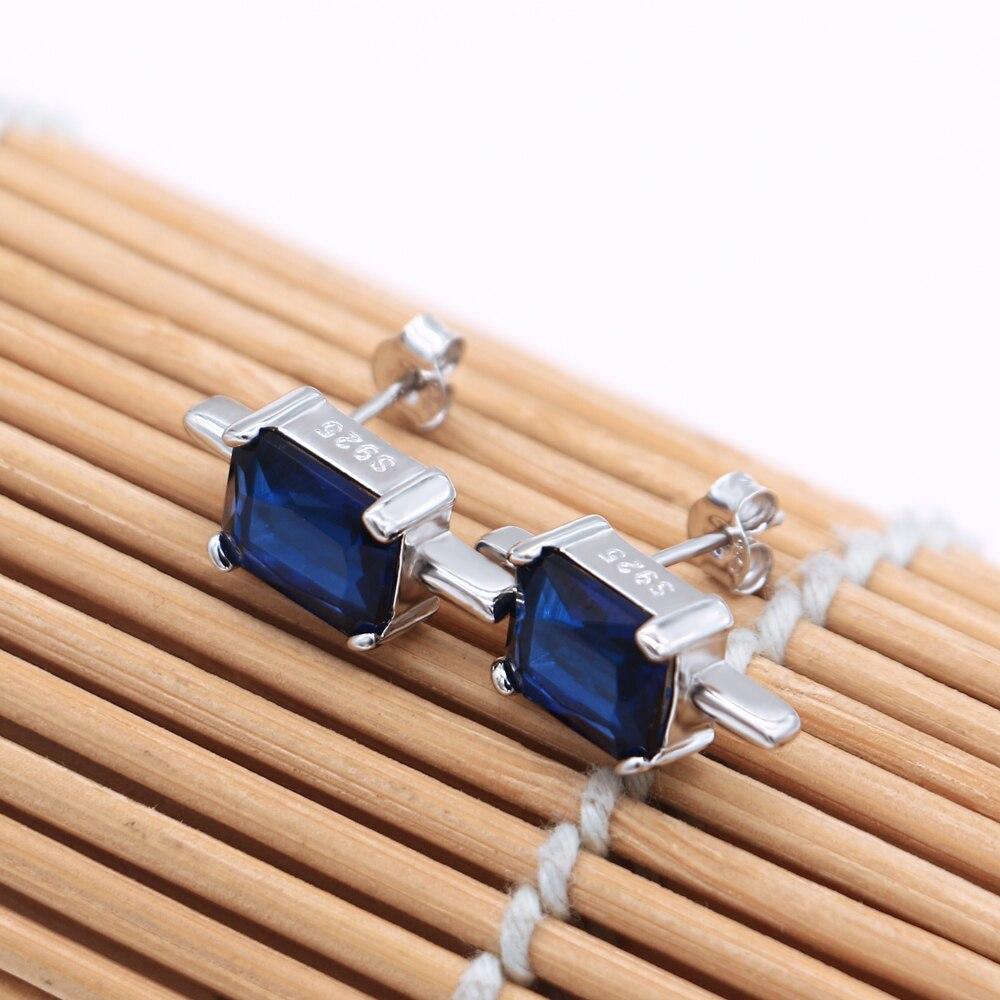 Высокое качество унисекс оригинальные серебряные серьги кубический синий циркон мужские серьги из серебра 925 пробы очаровательные ювелирные изделия подарок Bijoux
