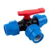 Multipurpose 32mm Plastic Pipe 3 Way Round Valves Convenient for Garden Hose Easy Installation and Water Control