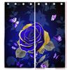 Blue Rose Butterfly High Shading Drapes Fashionable Printed Drape ideal for Bedroom Space Space Kitchen Area and Living Room Home Decor 2 Panels1
