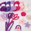 6 Pieces Knitted Yarn Chunky Yarns 5M Easy Arts Cushion Colorful DIY with 2 Large Eye Neddle, Roll