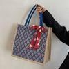 Ручная большая вместительная холщовая сумка-тоут для женщин, новый стиль, студенческая сумка на плечо, модная сумка для мамочек