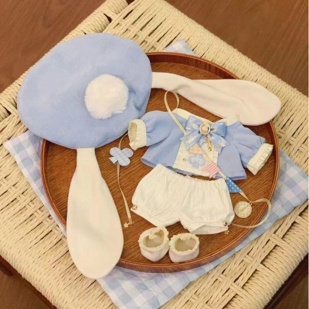 Animal Onesie Plush Doll Clothes Dress-up Long Ear Rabbit Hat 20CM Cotton Doll Clothes Kids Gift
