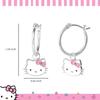 sanrio Hello Kitty & Friends ladies hoop earrings enamel hello kitty Kuromi my melody officially licensed gifts, brass, no jewels