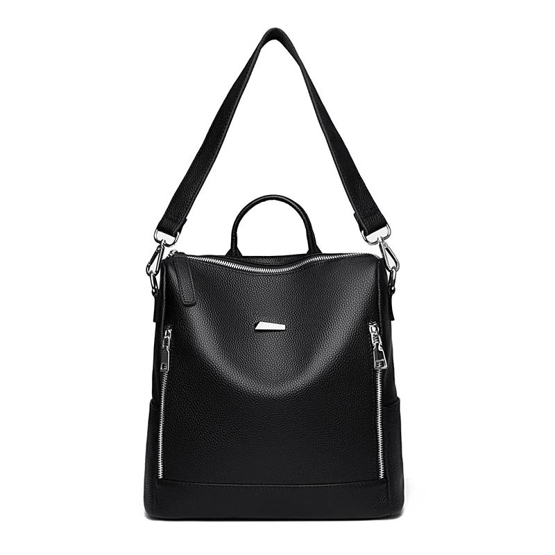 Натуральная кожа рюкзаки для женщин большой емкости водонепроницаемый рюкзак модные женские школьные дорожные сумки