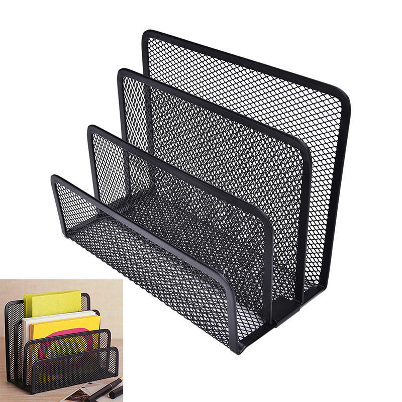 Черная сетка для хранения файлов с бумагой для писем, держатель для лотка, органайзер для рабочего стола, офиса,