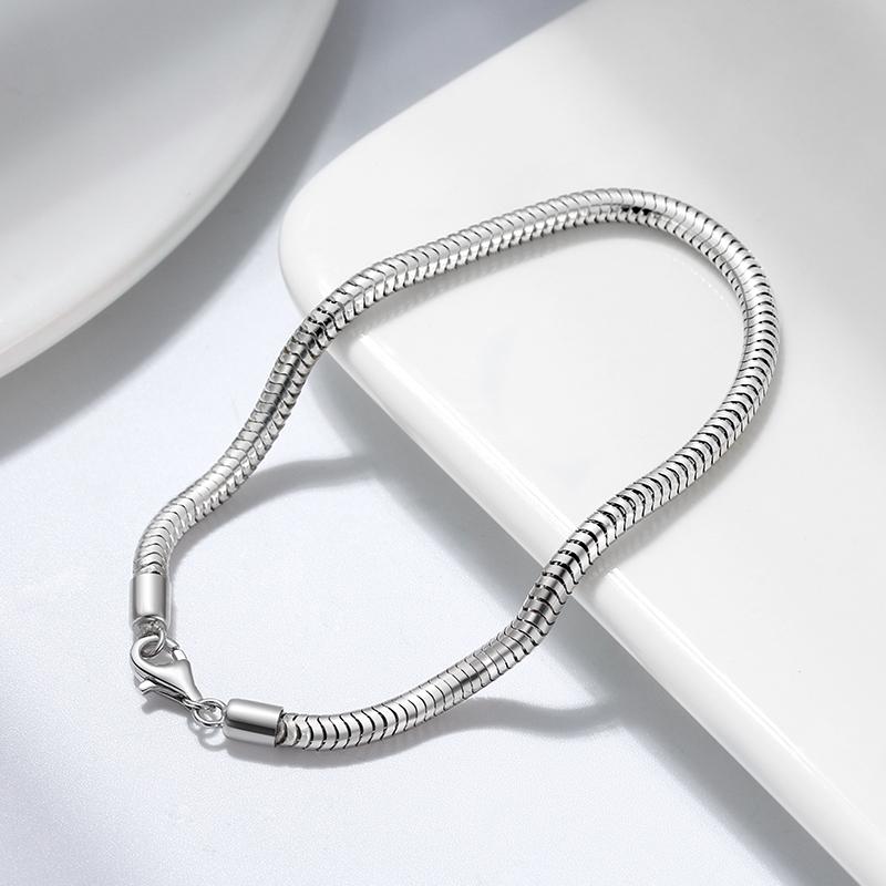 ORSA JEWELS 100% Стерлинговое Серебро 925 Пробы Итальянский Браслет Змейка для Женщин Мужчин Ручной Работы 3 мм Змеиная Цепь Модные Украшения SB100