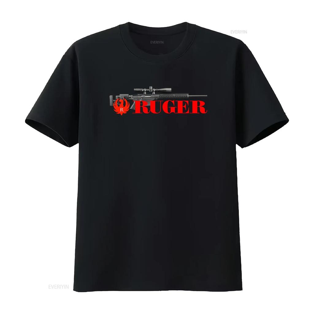 Men's Cool Military Streetwear Sniper Rifle Print Gun Enthusiast Casual T Shirt vintage Washed
