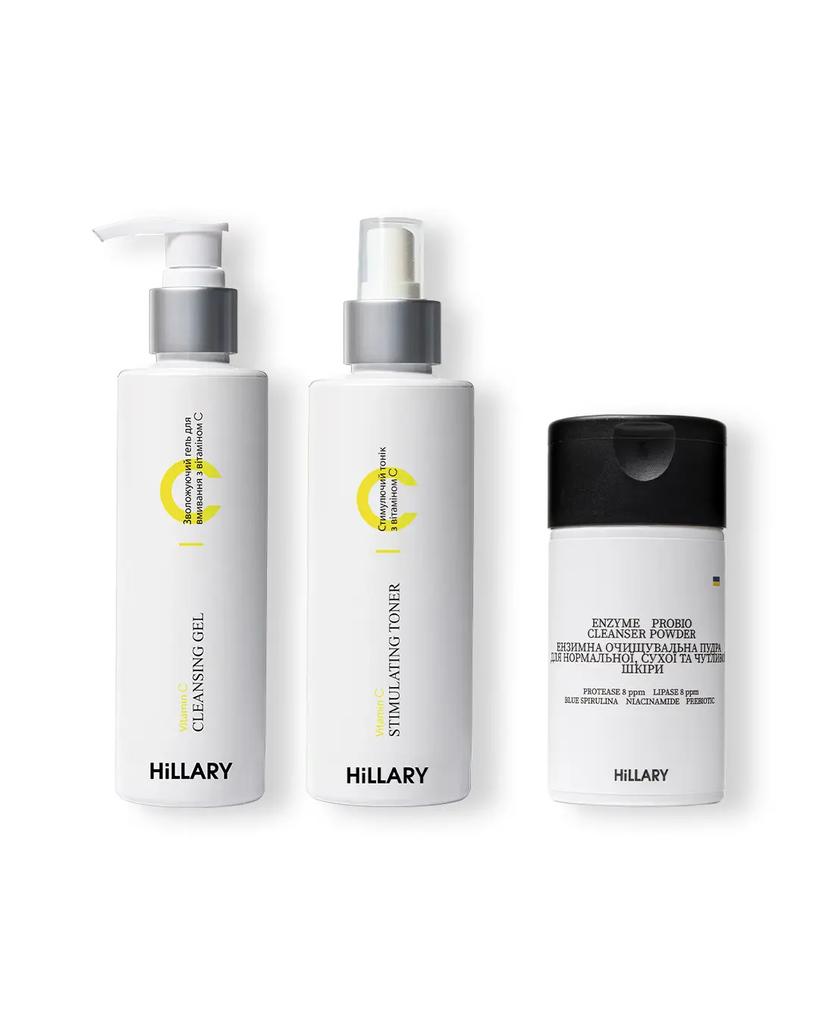 Set Enzyme Cleansing and Toning with Vitamin C for Dry and Normal Skin Types Hillary