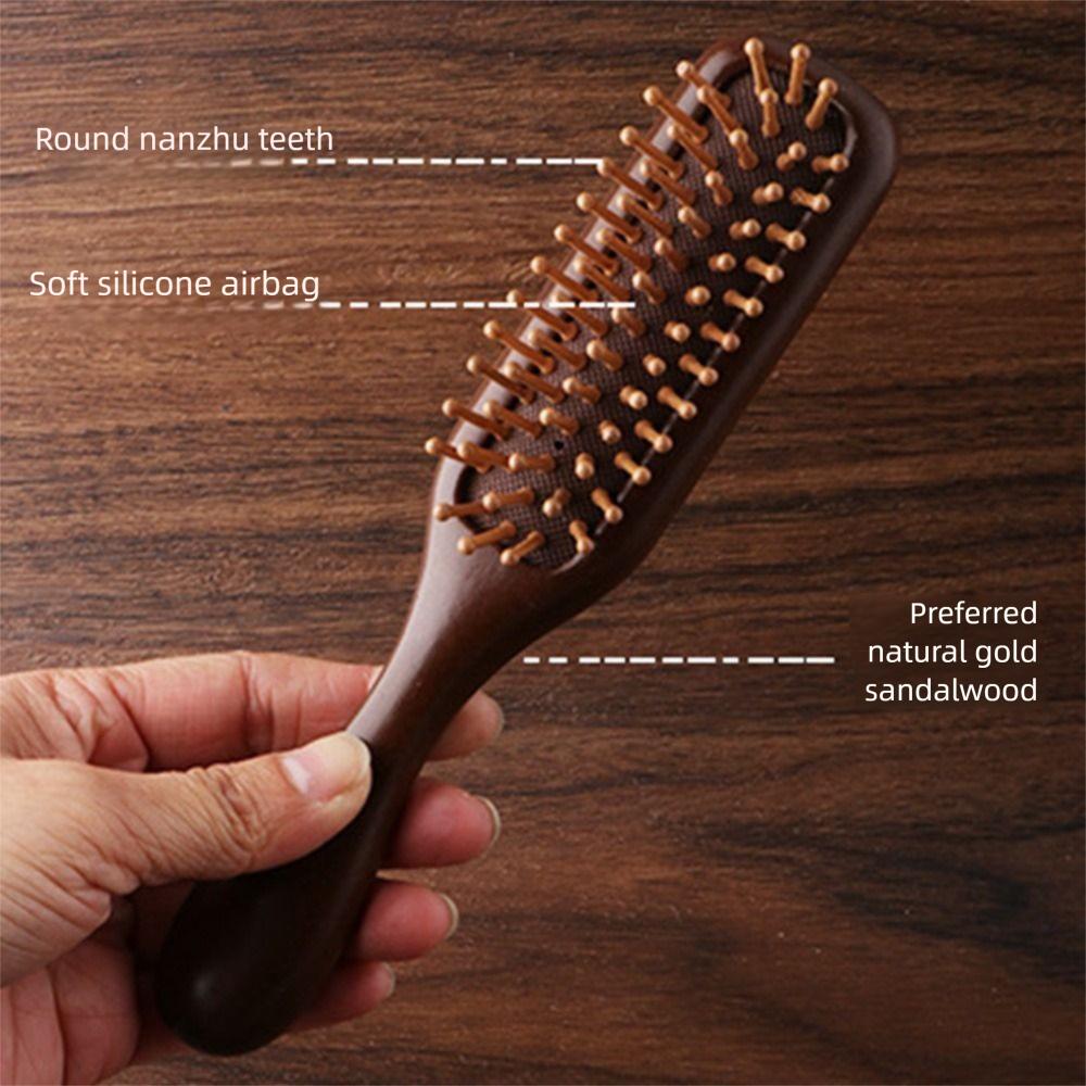 Антистатическая расческа с воздушной подушкой для волос, расслабляющая кожу головы, меридианы головы, деревянная массажная расческа, дорожная