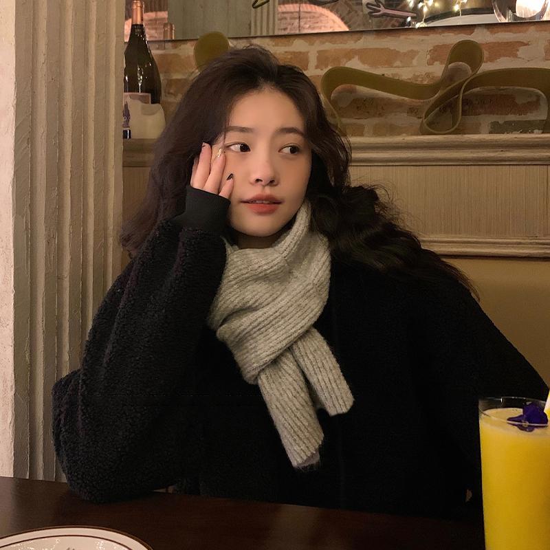Короткий шарф-крест для женщин Зимний теплый шерстяной вязаный шарф Студенческий корейский стиль Парный стиль На все случаи жизни