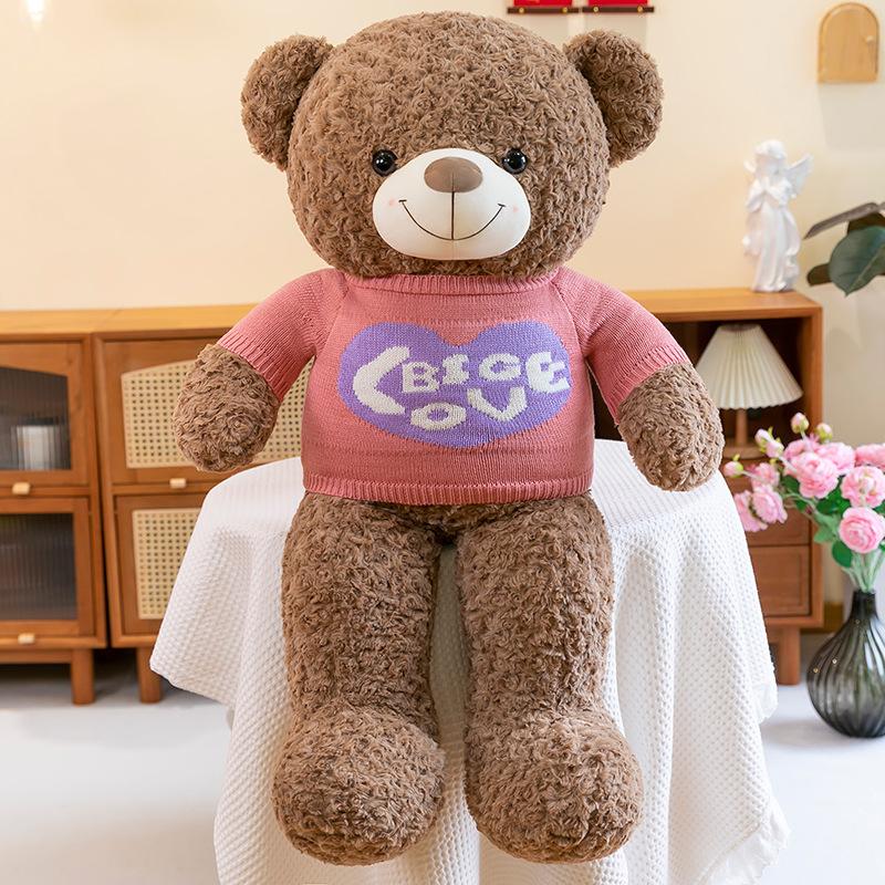 Large sweater bear plush toy teddy bear hug bear doll panda doll rag doll girl sleeping pillow