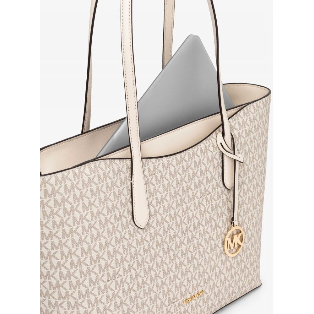 Michael Kors Сумка-тоут Arden с верхней молнией, большая, с фирменным принтом Mk 35f5g4xt3b2605, светло-кремовый, мульти