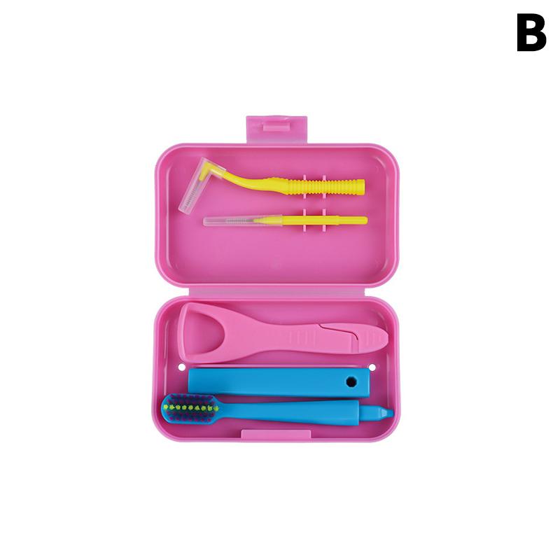 Orthodontic Aligner Tooth Chew Chewies Storage Case Dental Care Kits Invisable Braces Aligners Portable Detachable Toothbrush