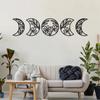 5pcs Metal Moon Phase Wall Hanging Decor - Flower Leaf, Nordic Style for Wall Ornaments