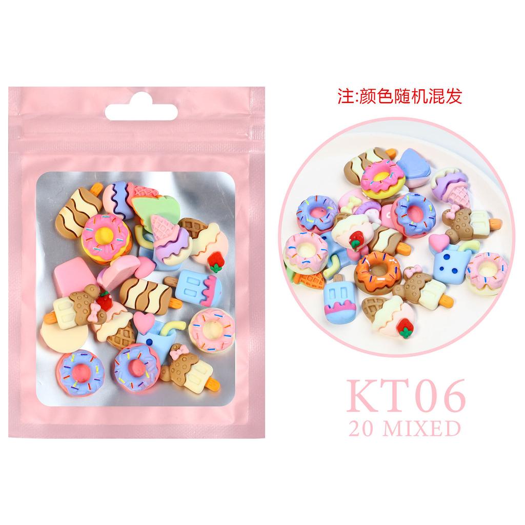 Nail Art Resin Cartoon Jewelry With The Same Mixed Mini Cartoon, Little Soft And Cute Girl Heart Cartoon 20 Pcs
