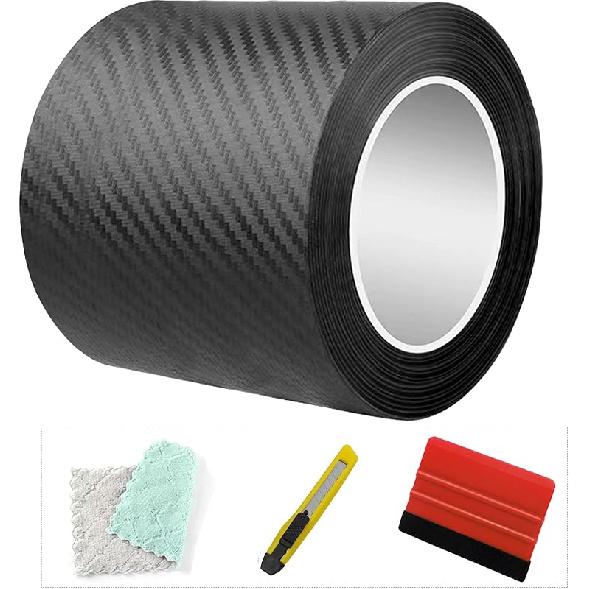 Carbon Fiber Vinyl Wrap for Cars Door Protector Edge Guards 0.5mm Thick 33ft Length Multi Width Options Universal Fit Hood Trunk Dashboard Motorcycle