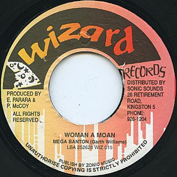 7-дюймовая пластинка МЕГА БАНТОН - Woman A Moan WIZ015 Wizard Records Ямайка Регги, Ска и Даб Б/У