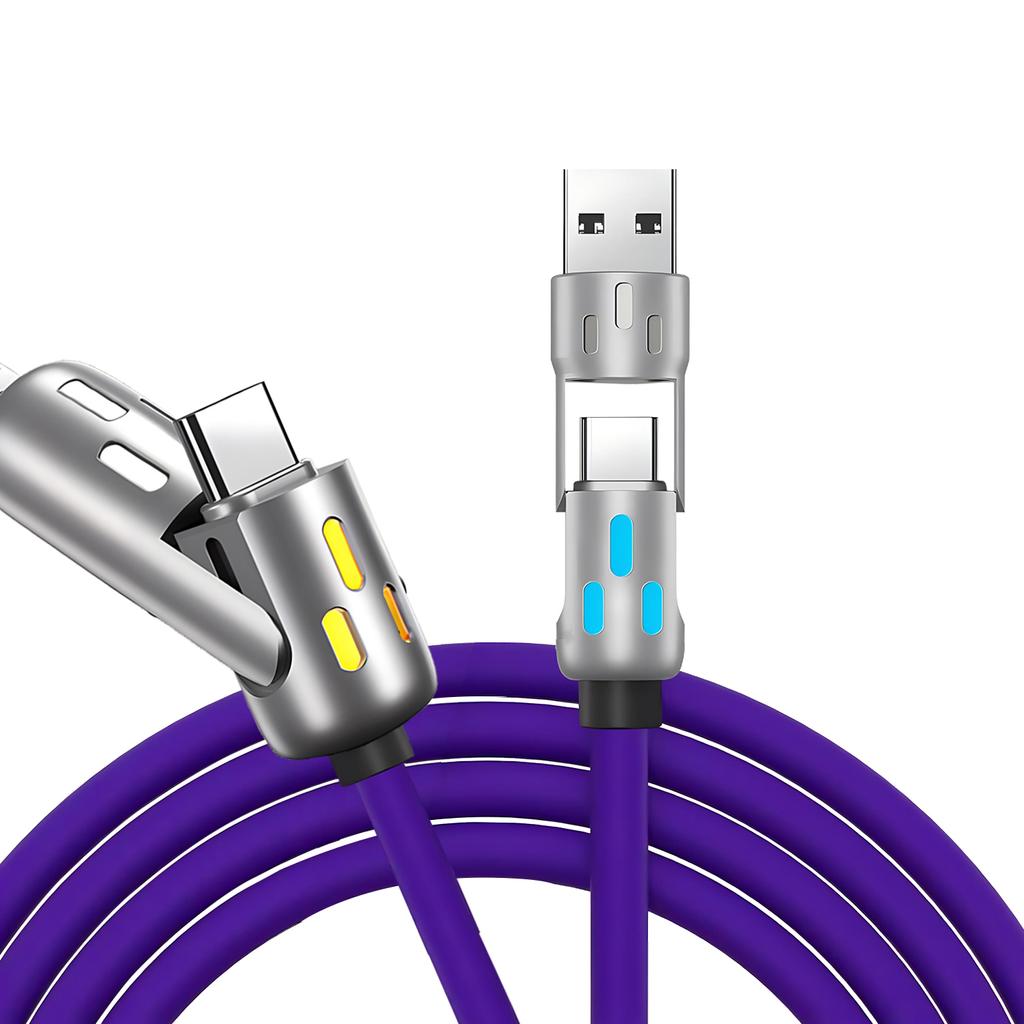 4 IN 1Multifunctional Fast Charging Cable USB A USB C to TypeC Lighting For Iphone 16 15 14 13 Huawei Xiaomi POCO Samsung