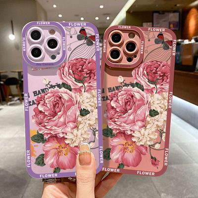 Роскошный чехол для телефона с квадратной рамкой и цветами для iPhone 13 Pro 12 mini 11 6 6s 7 8 Plus Samusng Vivo, мягкие противоударные чехлы из ТПУ для мобильного телефона