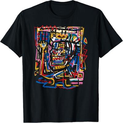 Африканское Outsider Art Абстрактная Фигура Короля Граффити Графическая Футболка