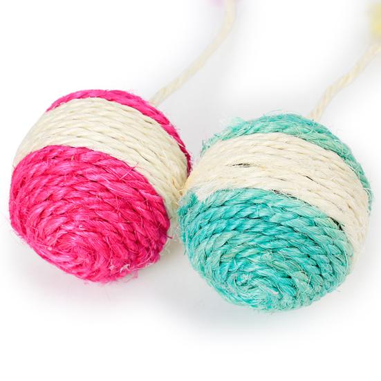 Cat Shuttlecock Toy Eye-catching Natural Materials Relieve Boredom Cat Kitten Feather Ball Teaser Toy